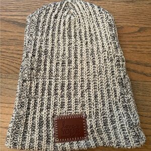 Love Your Melon Ribbed Knit Beanie Oatmeal Gray One Size
